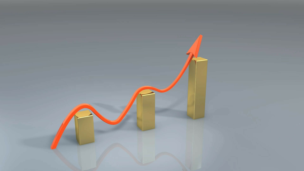 Stock market trading chart showing candlestick patterns